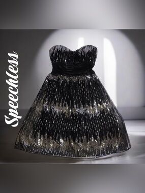 SPEECHLESS BLACK SHIMMERING SEQUIN DRESS